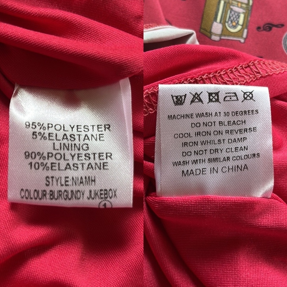 LINDY BOP Faux Wrap Midi Dress in Jukebox Print NWT Size 8 - Picture 8 of 11